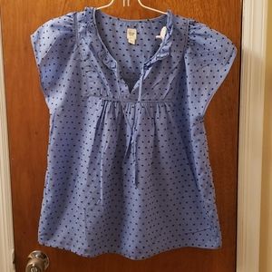 Gap Ruffled/Embroidered Dot Summer Top